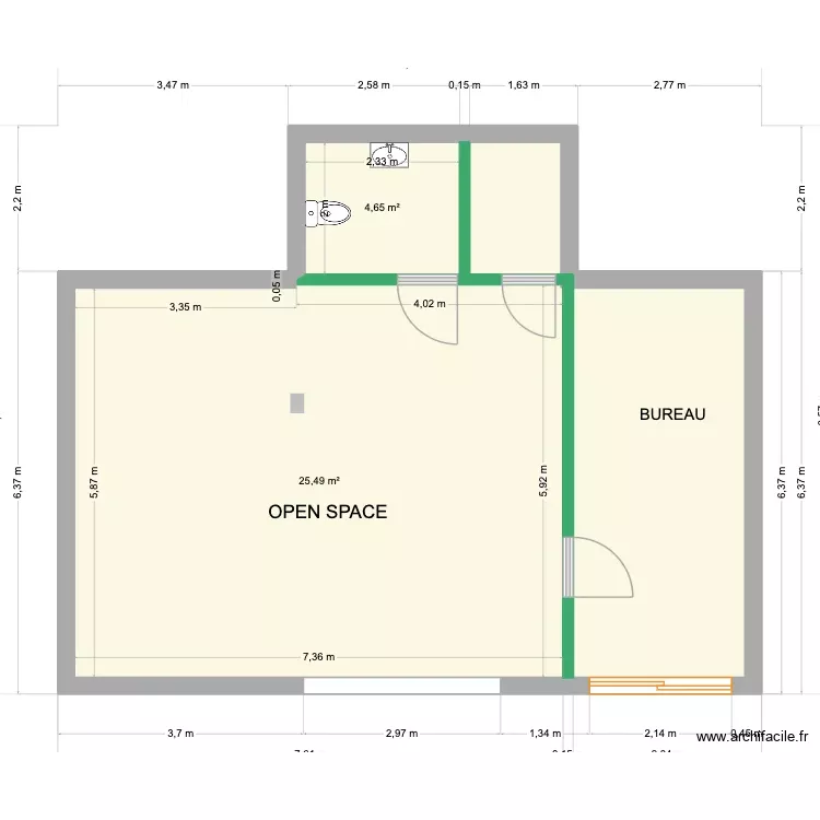 Espace VPT. Plan de 2 Pièces et 48 m² Espace VPT. Plan de 2 Pièces et 48 m²