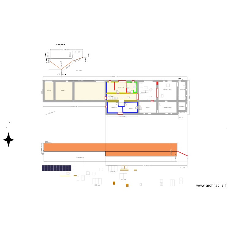 Plan RDC NEW. Plan de 3 pièces et 188 m2