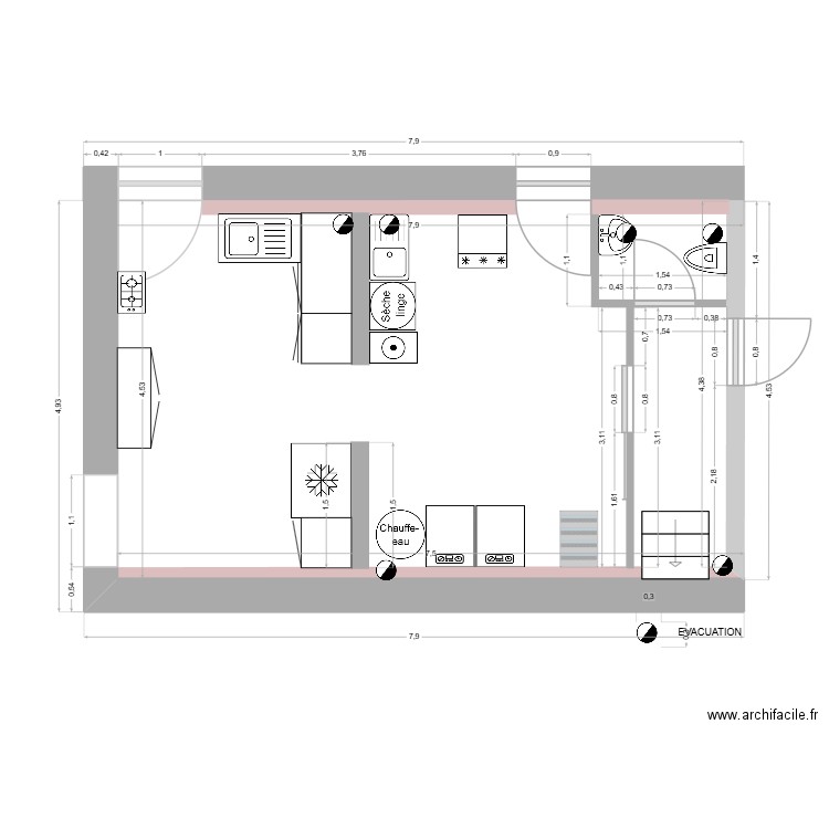 Arrière-cuisine. Plan de 0 pièce et 0 m2