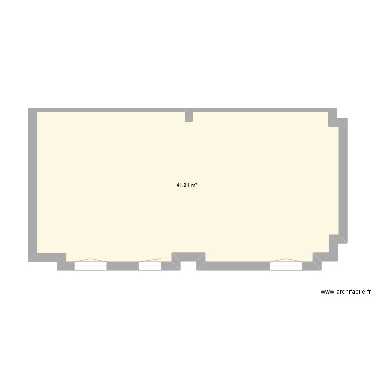 Etage appart Apres. Plan de 1 pièce et 42 m2