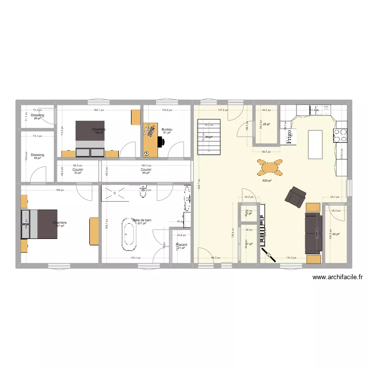Maison2 30x60. Plan de 