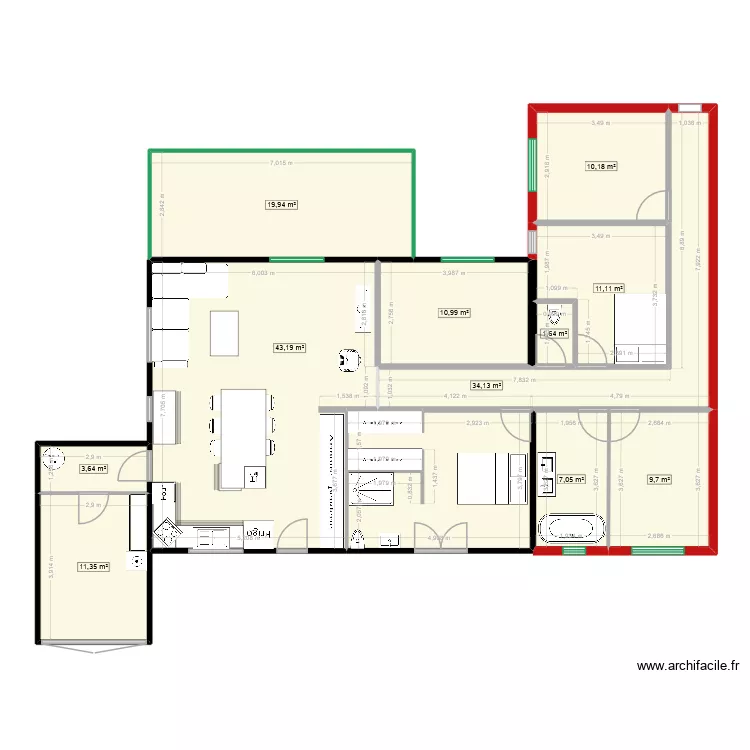 StCyprien Echelle Ext Bois. Plan de 11  et 163 m²