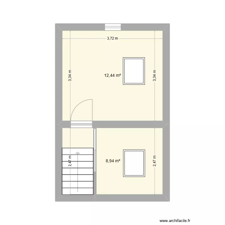 2&egrave;me &eacute;tage Briey. Plan de 2 pièces et 21 m²
