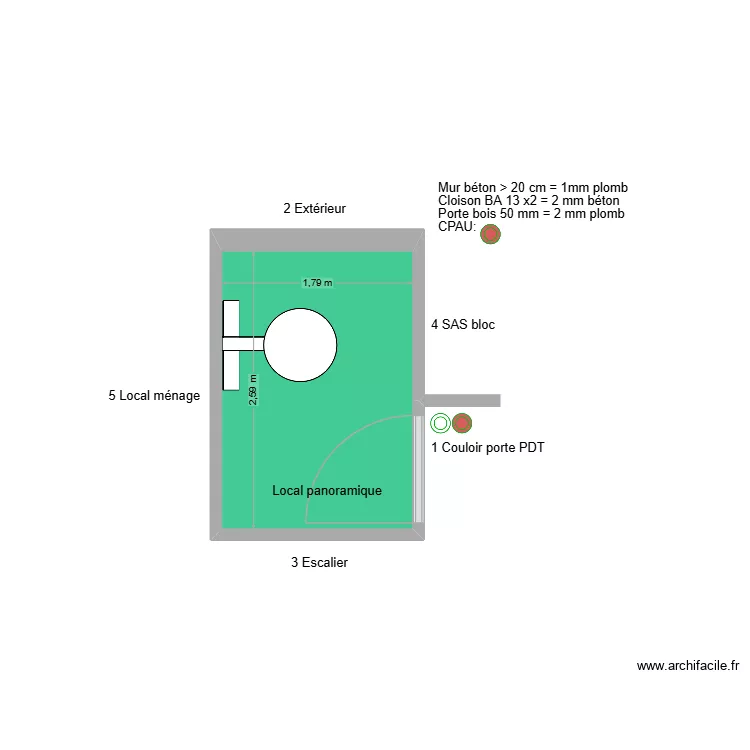 31704 Local panoramique. Plan de 1  et 5 m²