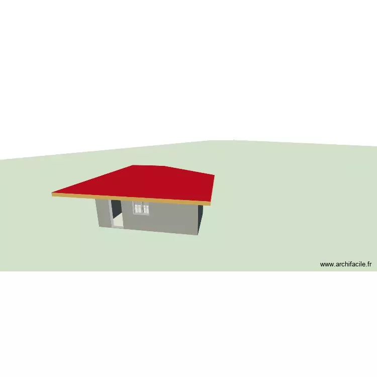 villa basse. Plan de 1 Pièce et 19 m²