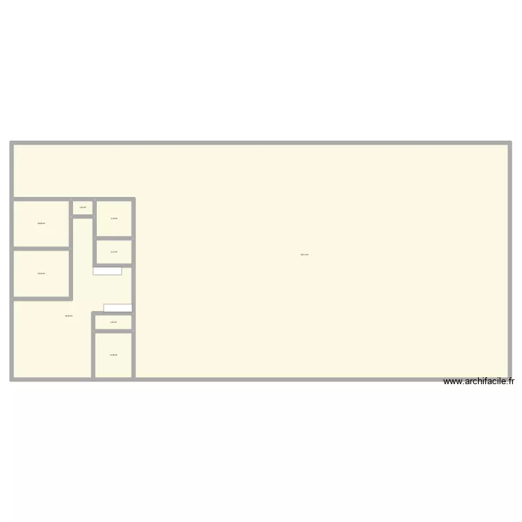 plein dans hangard. Plan de 9  et 806 m²