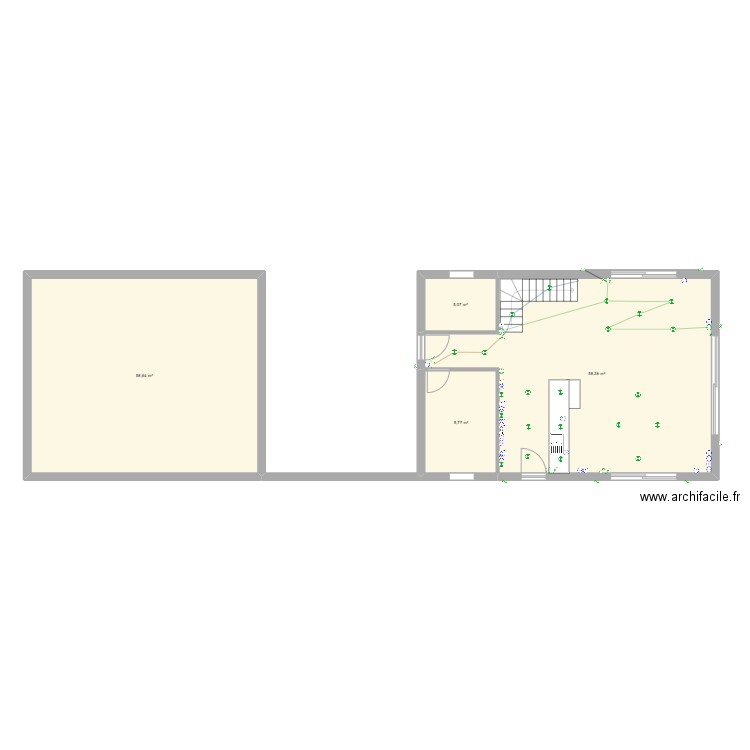 BOISNARD Michel et Bety. Plan de 4 pièces et 132 m2