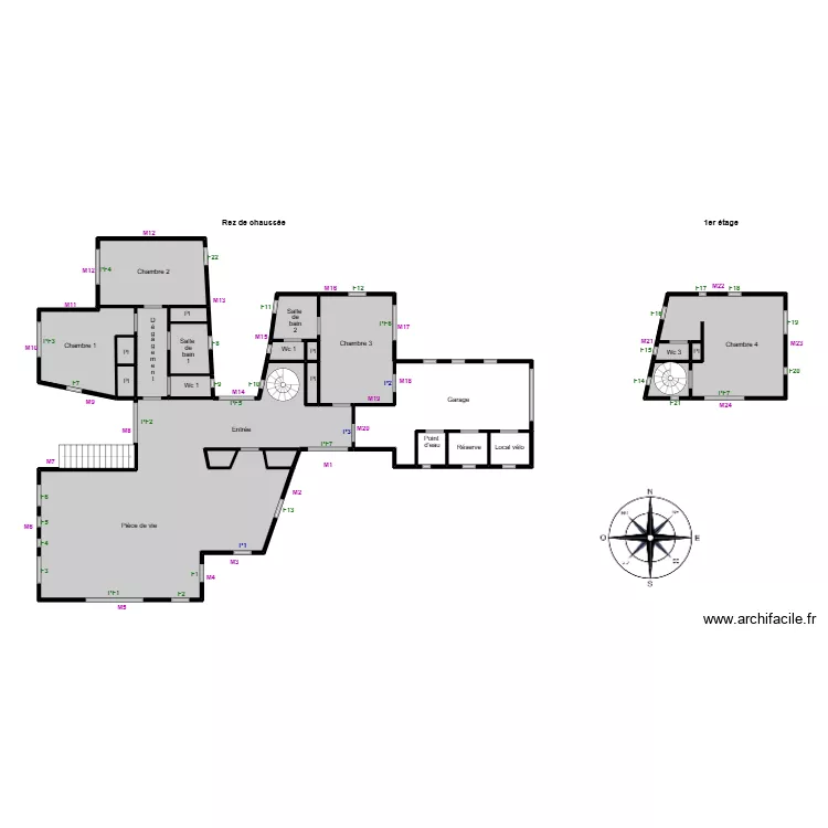 Cavrois dpe. Plan de 22  et 189 m²