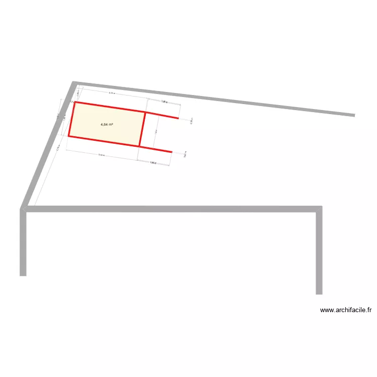 atelier jardin. Plan de 1 pièce et 5 m²