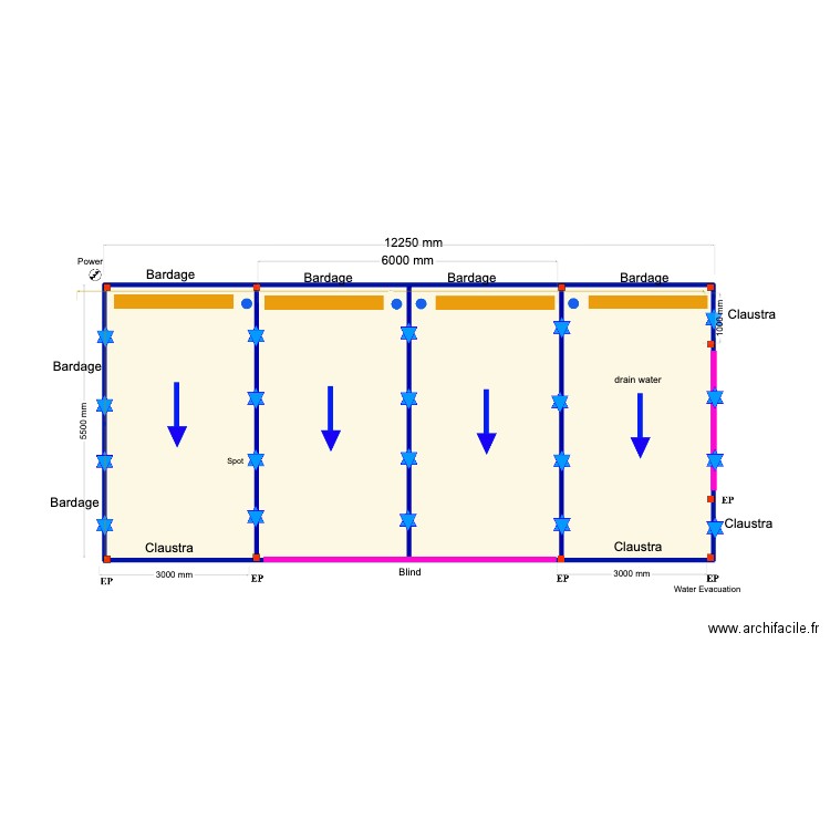 Maria da silva. Plan de 4 pièces et 66 m2