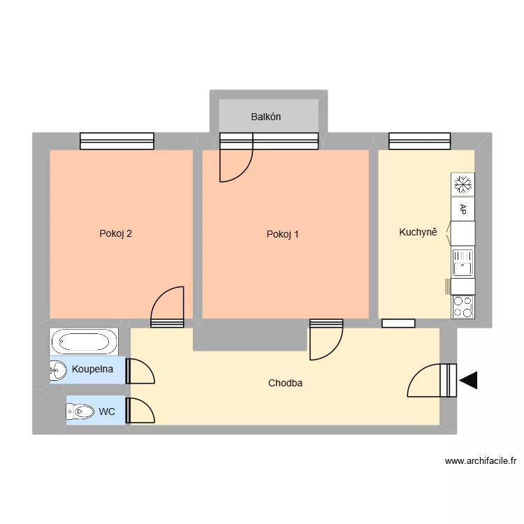 n&aacute;m. T.G. Masaryka 812, byt 12. Plan de 10  et 66 m²