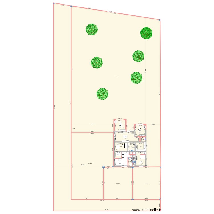 9 stade villa aiguillon avec un avancement V2 avec jardin. Plan de 19 pièces et 2421 m2
