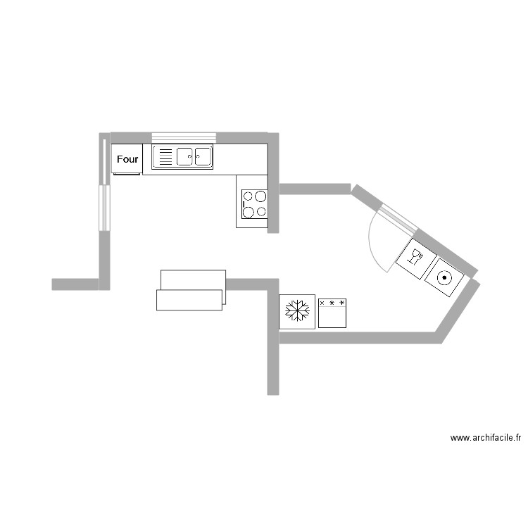 plan cuisine. Plan de 0 pièce et 0 m2