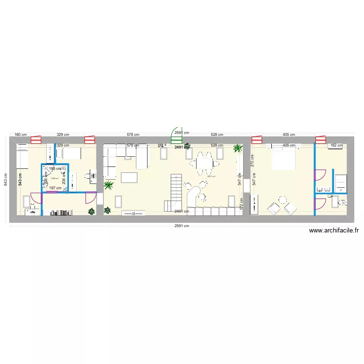 etage maison des invit&eacute;es plan 3 avec am&eacute;nagement (14.02.2025). Plan de 