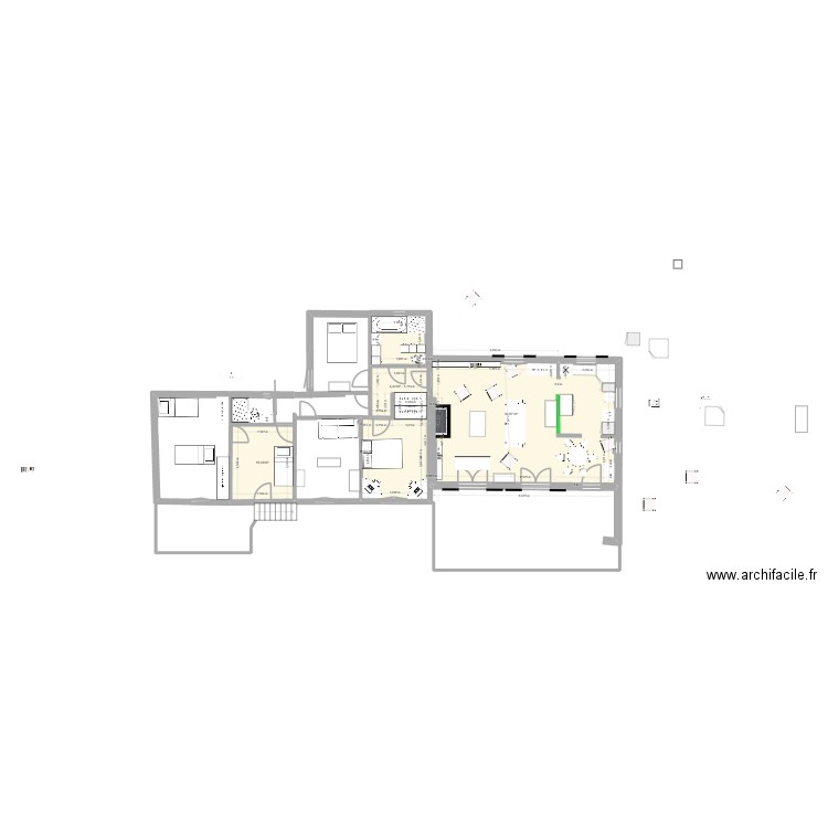 Pépiole 786 - modifications 29 octobre 2025. Plan de 14 pièces et 238 m2