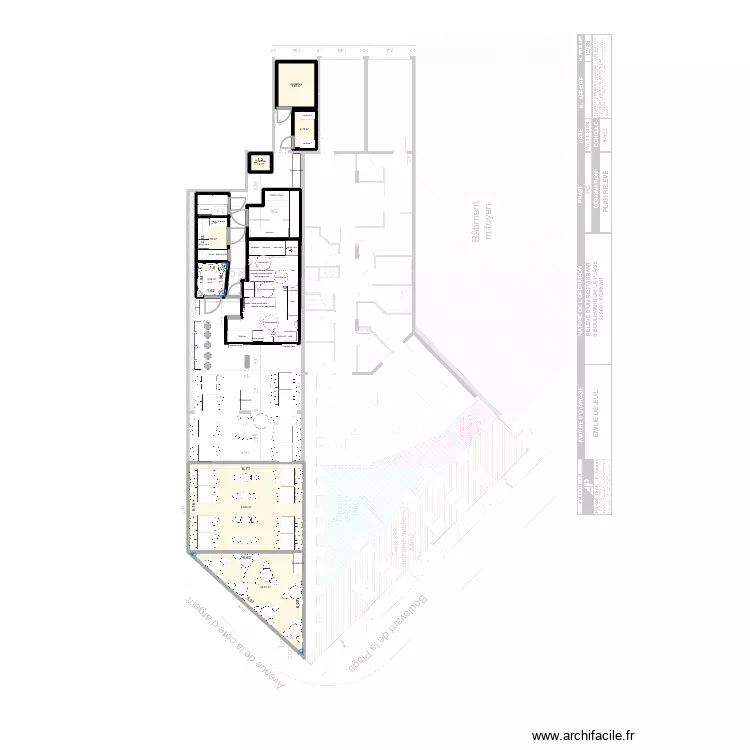 papas 5 L meubl&eacute;. Plan de 7  et 72 m²