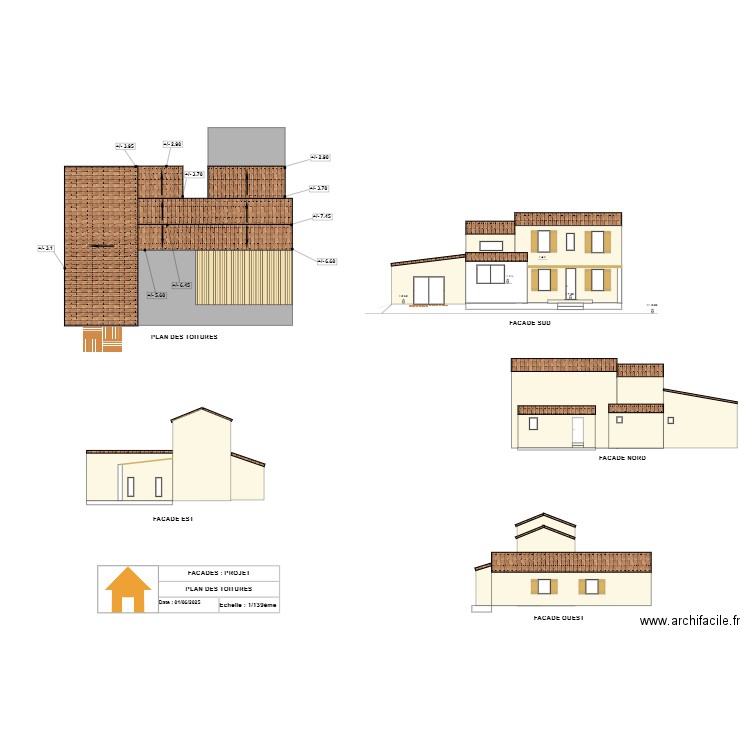 Plan façade avant véranda 2. Plan de 0 pièce et 0 m2