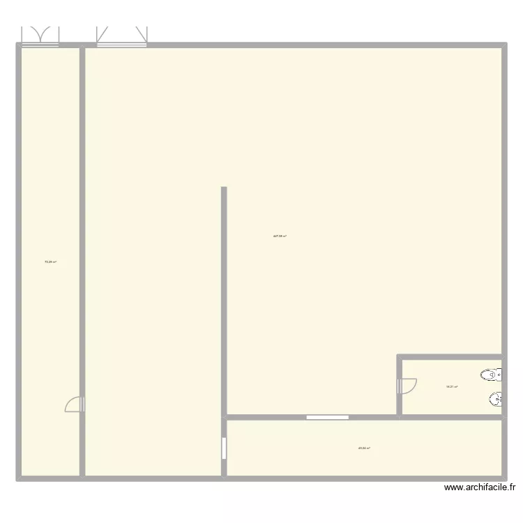 plan num&egrave;ro 1 atelier. Plan de 4  et 582 m²