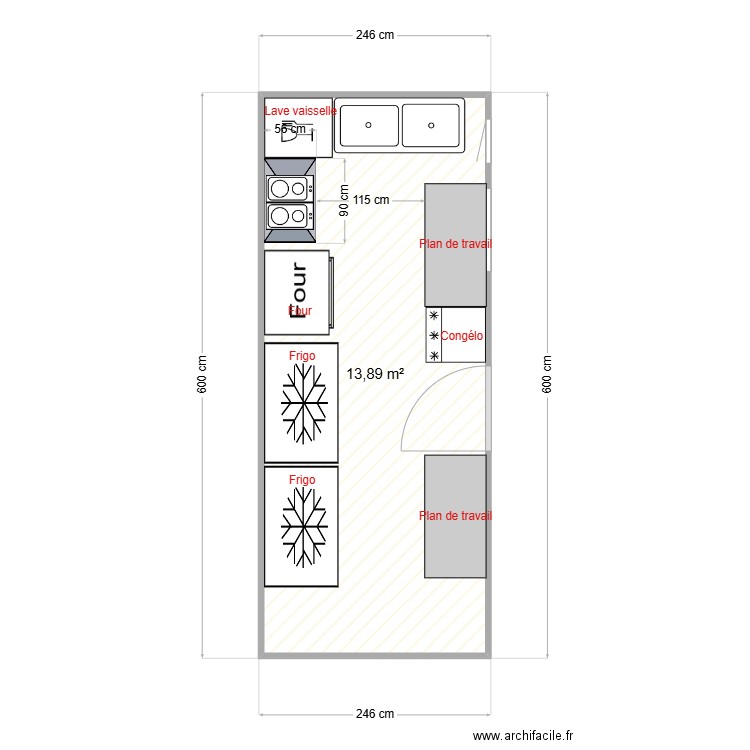 2025-03 Projet laboratoire v1. Plan de 1 pièce et 14 m2