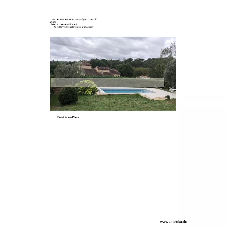 mur piscine. Plan de 