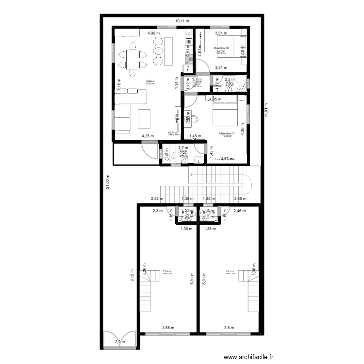 Felina 67. Plan de 11  et 265 m²