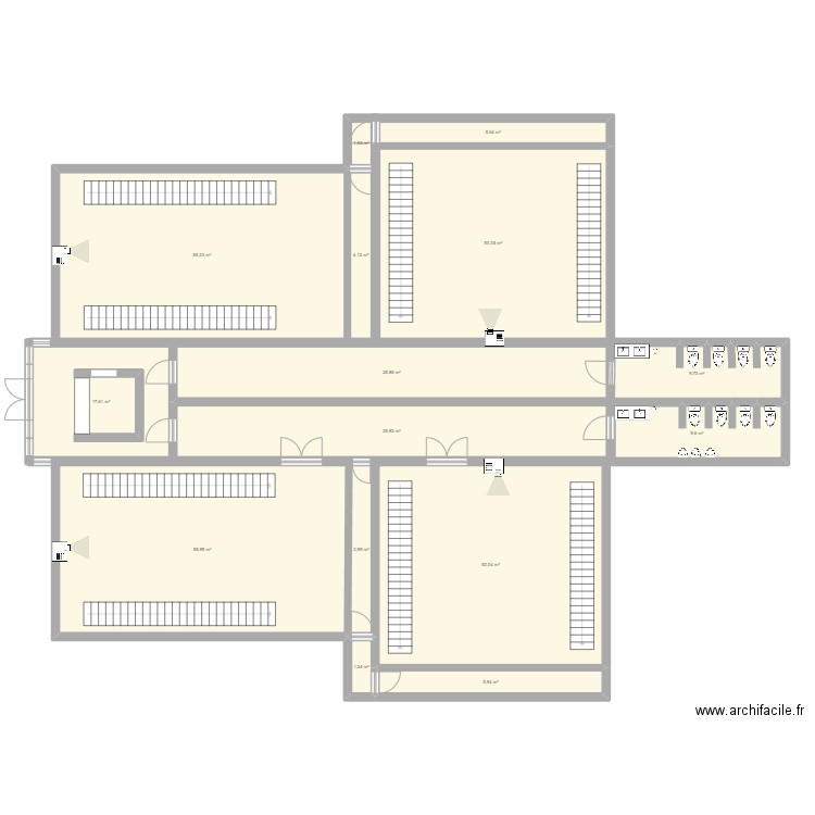 Plan cinéma. Plan de 15 pièces et 324 m2
