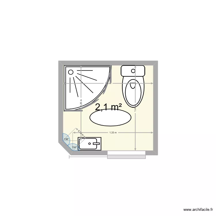 PERCEVAULT. Plan de 1  et 2 m²