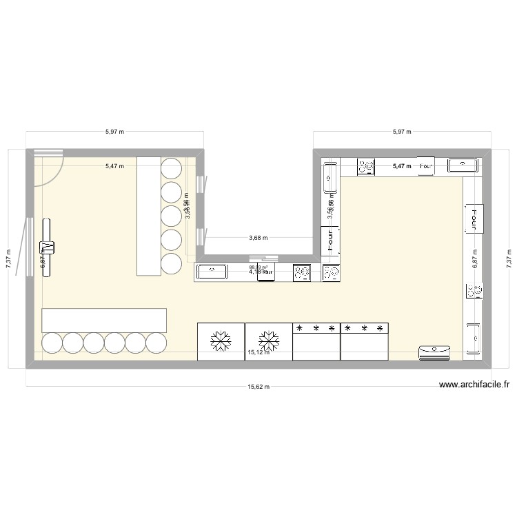 Cuisine. Plan de 0 pièce et 0 m2 Cuisine. Plan de 0 pièce et 0 m2
