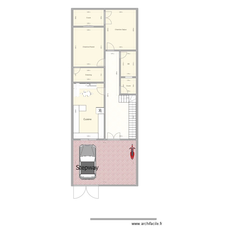 Maison RC#1. Plan de 9 pièces et 133 m2