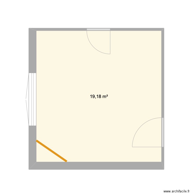 SEJOUR VIDE. Plan de 1 pièce et 19 m2