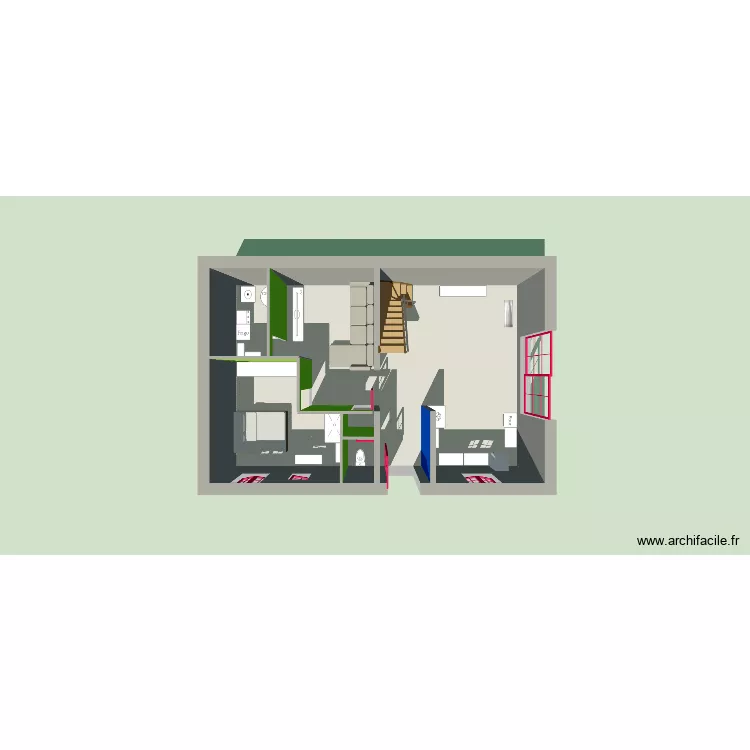 La Croix En Brie 4. Plan de 3 Pièces et 78 m²