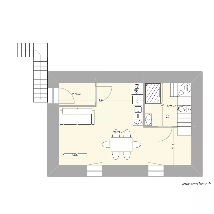 log 2 salon. Plan de log 2 salon. Plan de