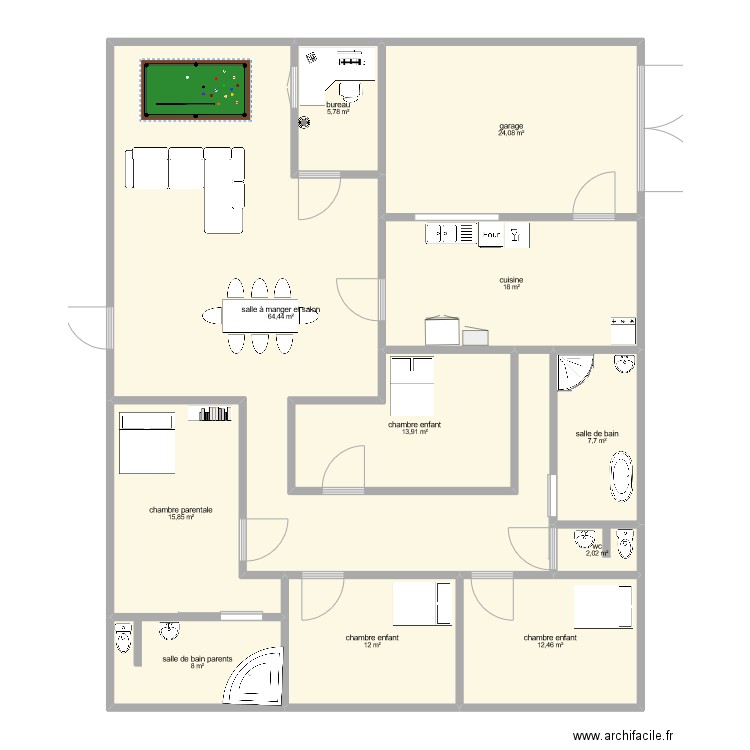 moustafa maison plan . Plan de 11 pièces et 184 m2