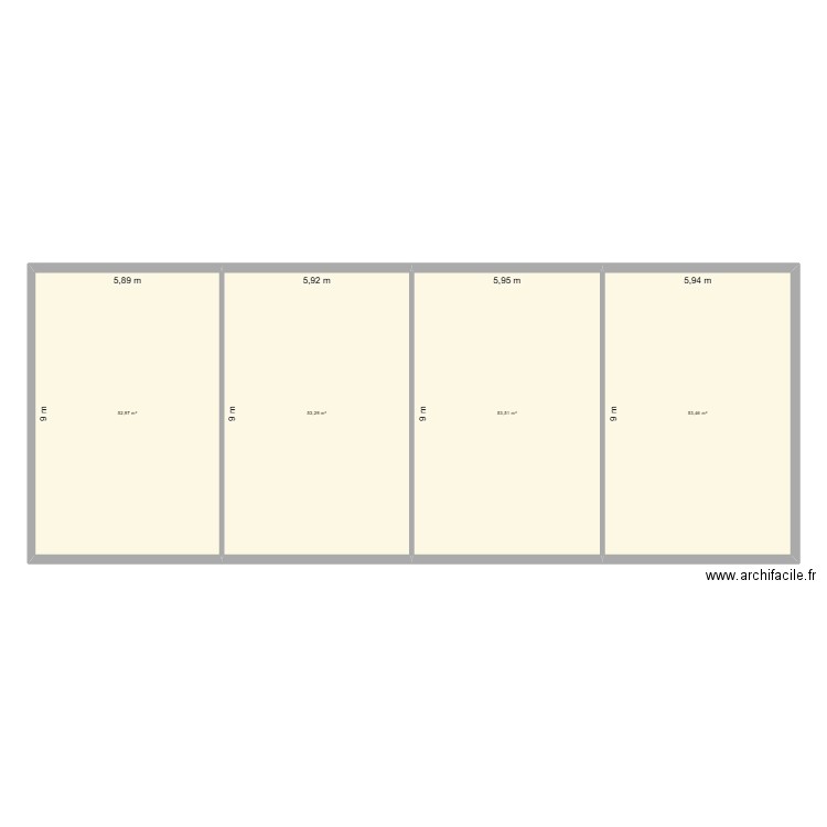BATIMMENT 3. Plan de 4 pièces et 213 m2