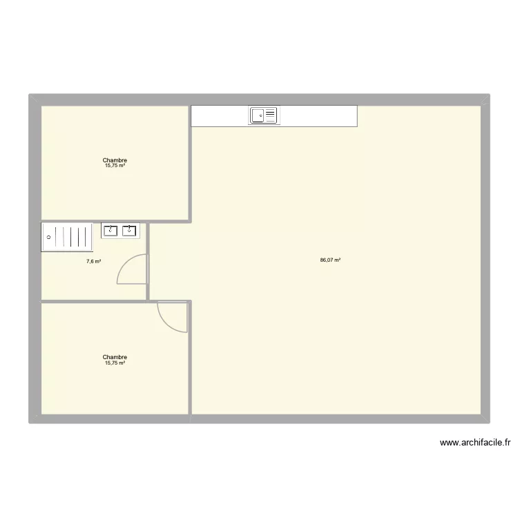 Second plan location. Plan de 4 pièces et 125 m²