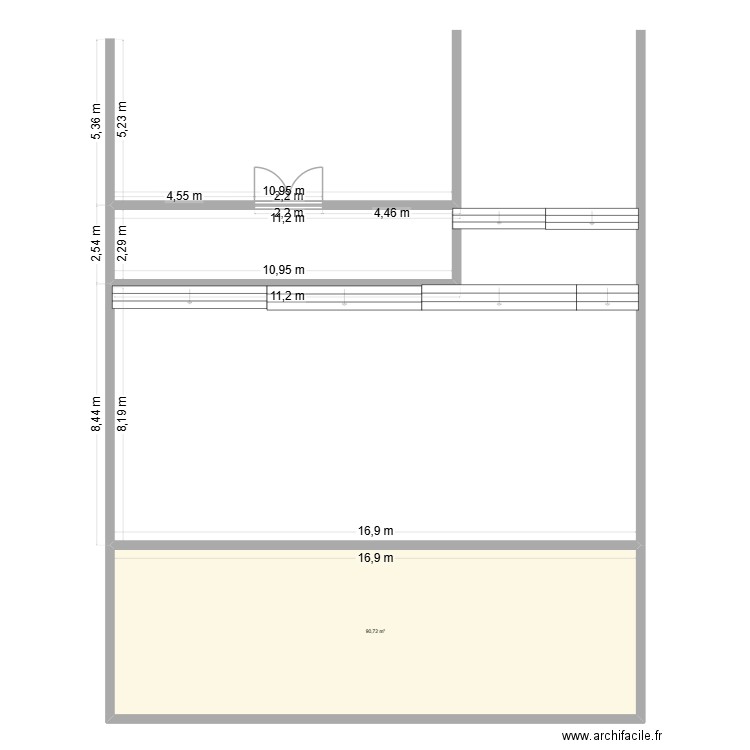 marché couvert gaillac exterieur. Plan de 1 pièce et 91 m2