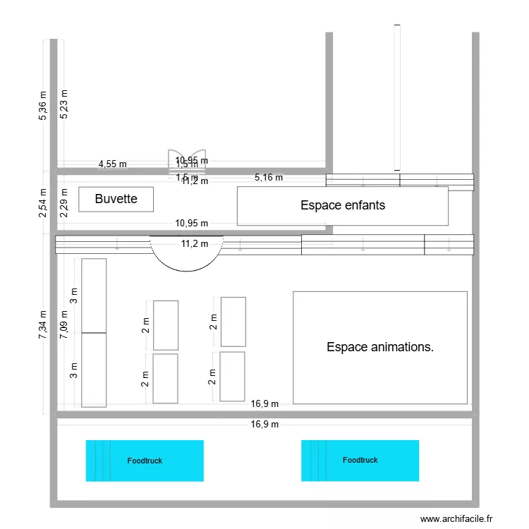 march&eacute; couvert gaillac exterieur. Plan de 
