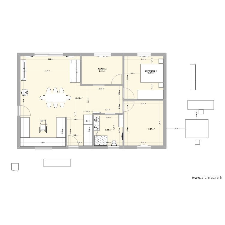 PLAN MAISON. Plan de 5 pièces et 96 m2
