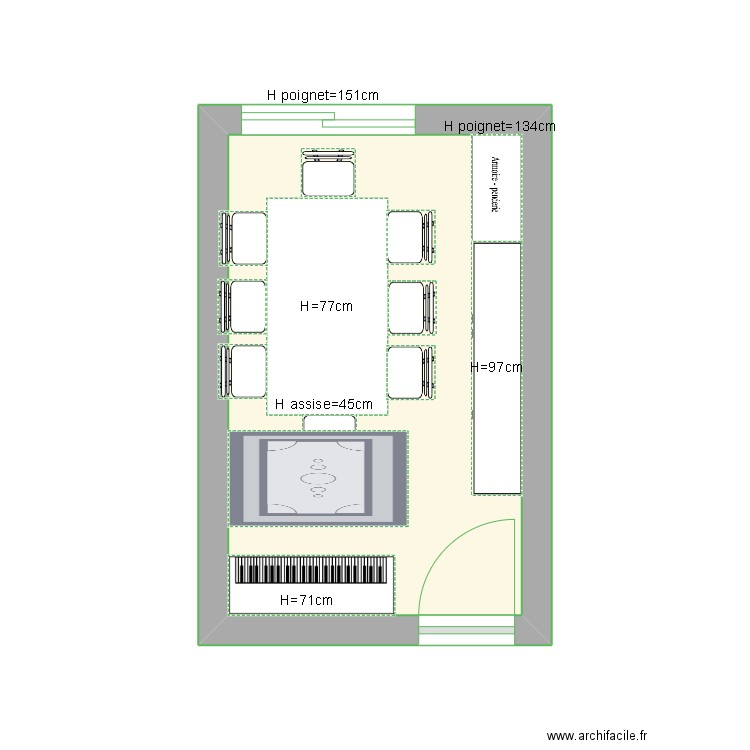 Salle à manger_Lolita. Plan de 0 pièce et 0 m2