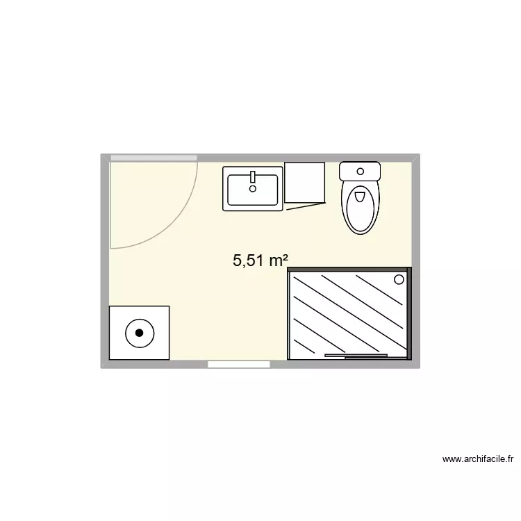 antho SDB. Plan de 1 Pièce et 6 m² antho SDB. Plan de 1 Pièce et 6 m²