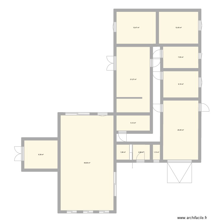 PLAN MAISON MOUSTEY2. Plan de 12 pièces et 153 m2