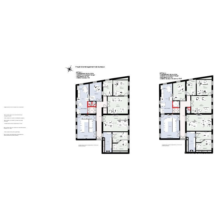 Plan bureau V10 travaux. Plan de 37 pièces et 461 m2