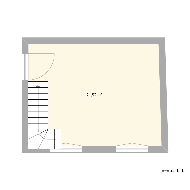 jardinier rdc. Plan de 1 pièce et 22 m2
