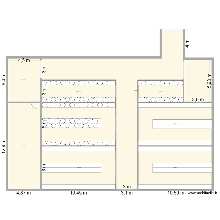 Cave d'affinage. Plan de 9 pièces et 518 m2