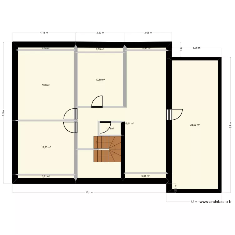 gc maison etage. Plan de 11  et 104 m²