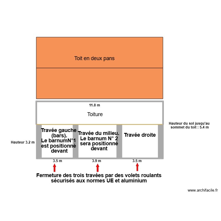 Hangar. Plan de 0 pièce et 0 m2