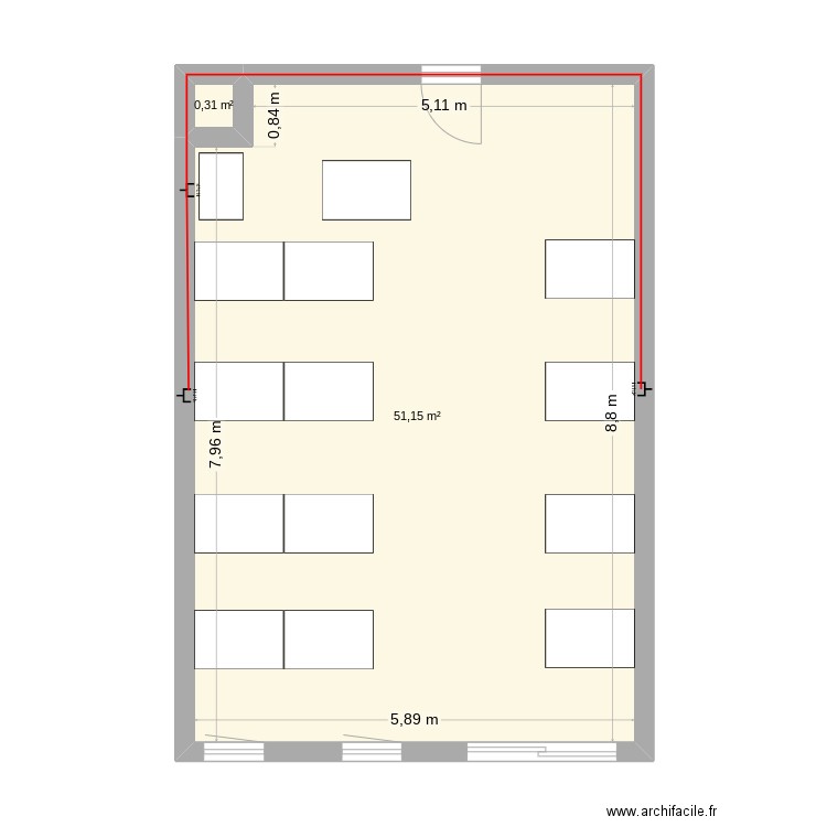 client 001. Plan de 2 pièces et 51 m2