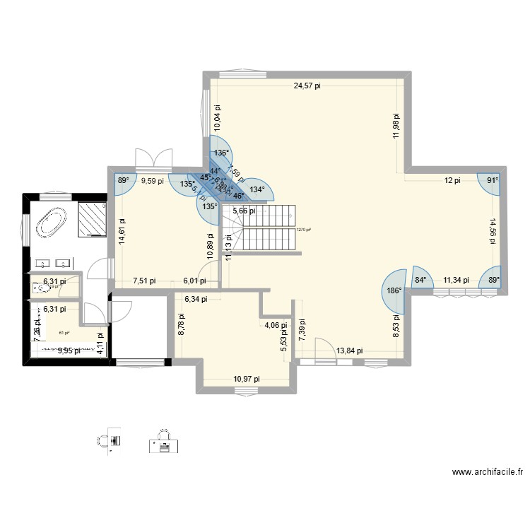 957 chemin Bolduc. Plan de 4 pièces et 127 m2