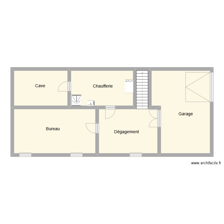rosseaux sous -sol. Plan de 5 pièces et 101 m2