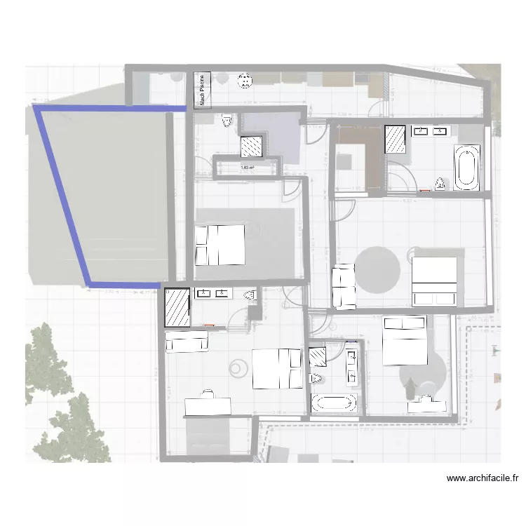 MORENO RDC Janv2026. Plan de 1  et 2 m²